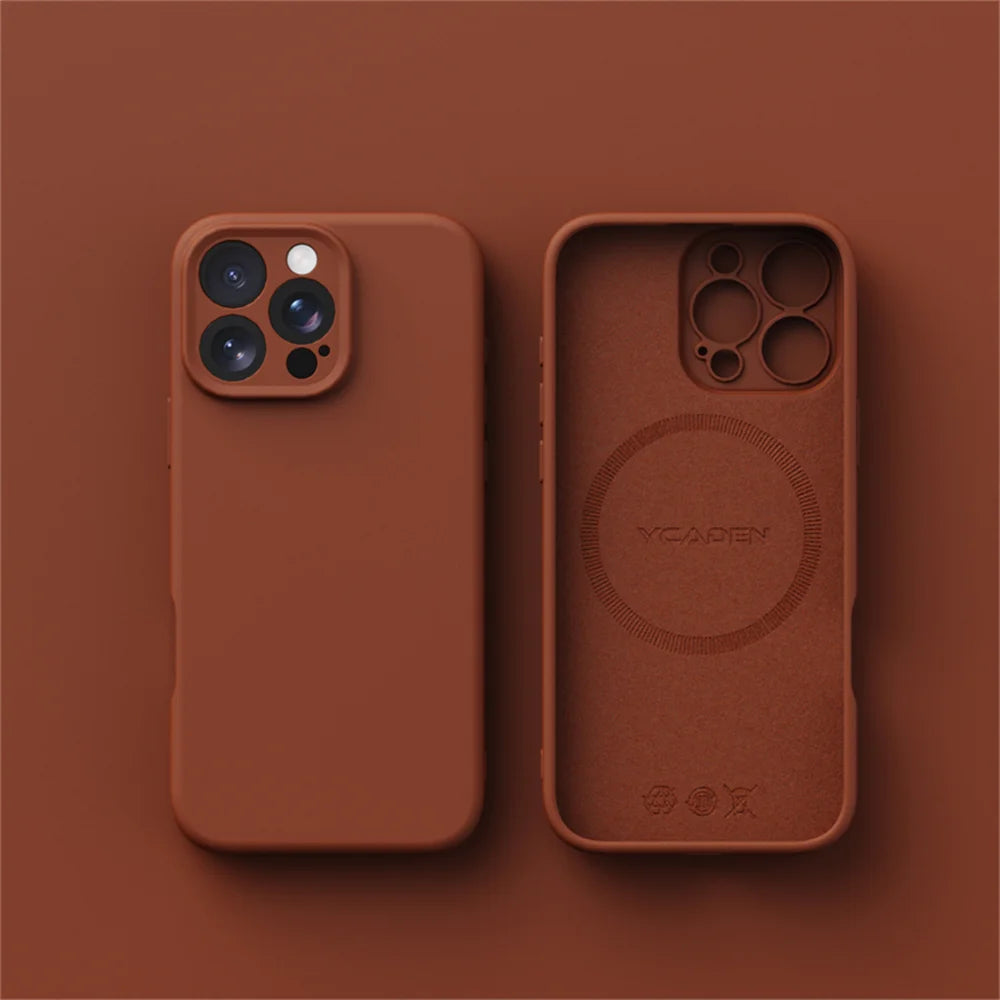 Luxury Liquid Silicone For Magsafe Case For iPhone 17 Air 16 Plus 15 14 13 12 Pro Max 17Pro Wireless Charging Skin Smooth Cover
