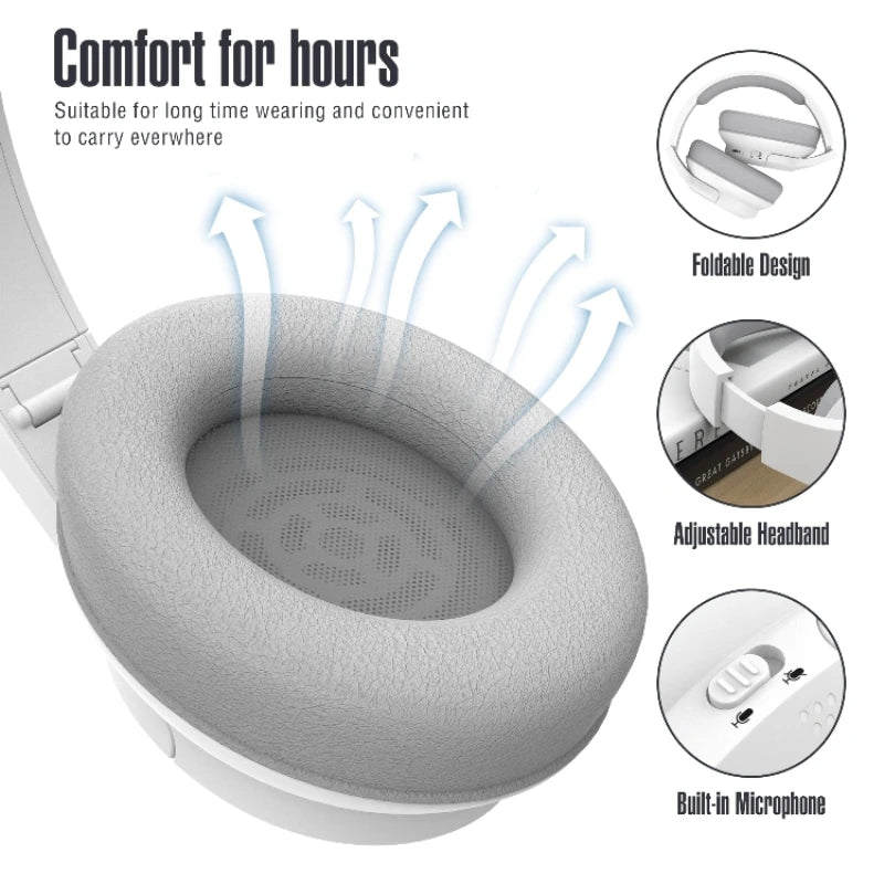 LDON Wireless Headphones Bluetooth 5.3 Hi-Res Audio Over Ear Headset Earphones - TechSmartX