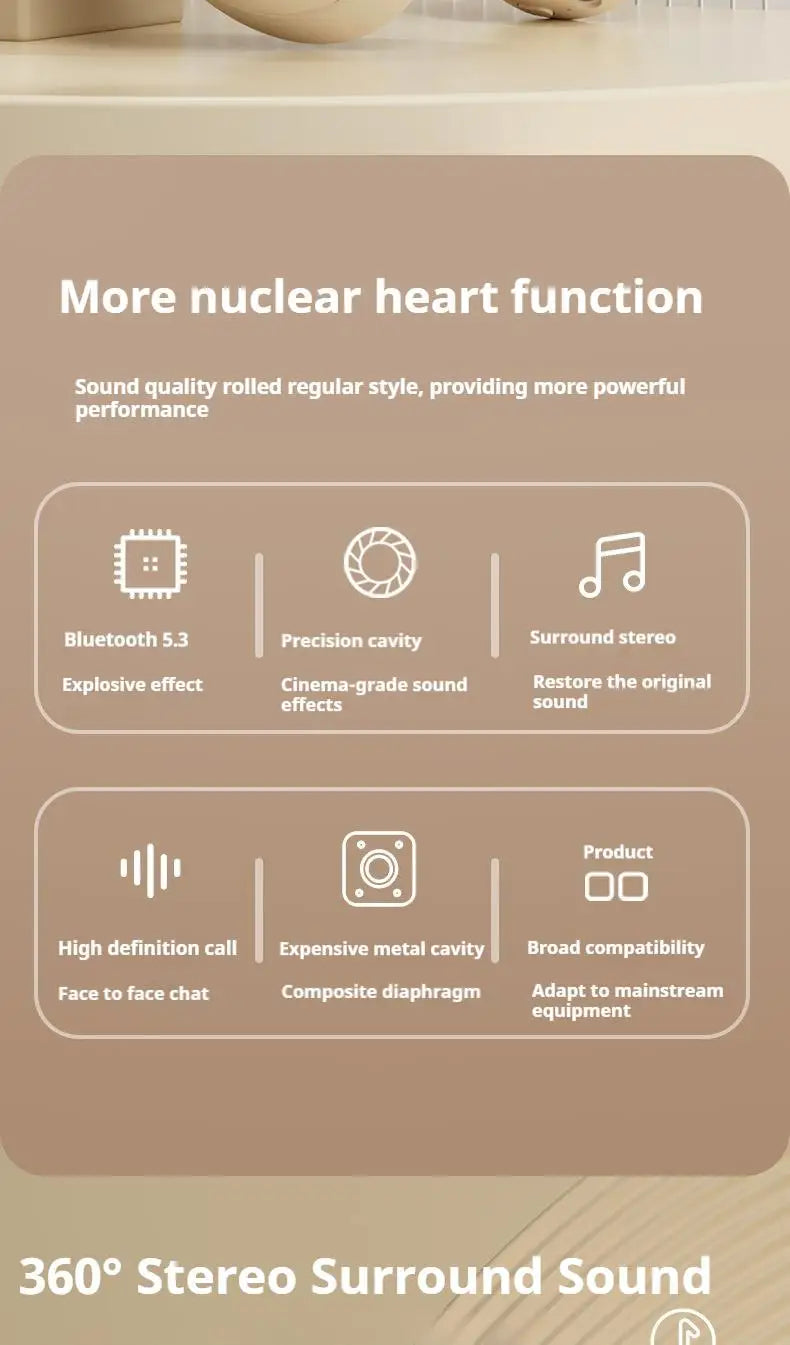 #Wireless Bluetooth 5.3 Headphones Over Ear HIFI Stereo Headsets True Sport Gamer Earphone TF/AUX Music Player with HD Mic Gifts - TechSmartX