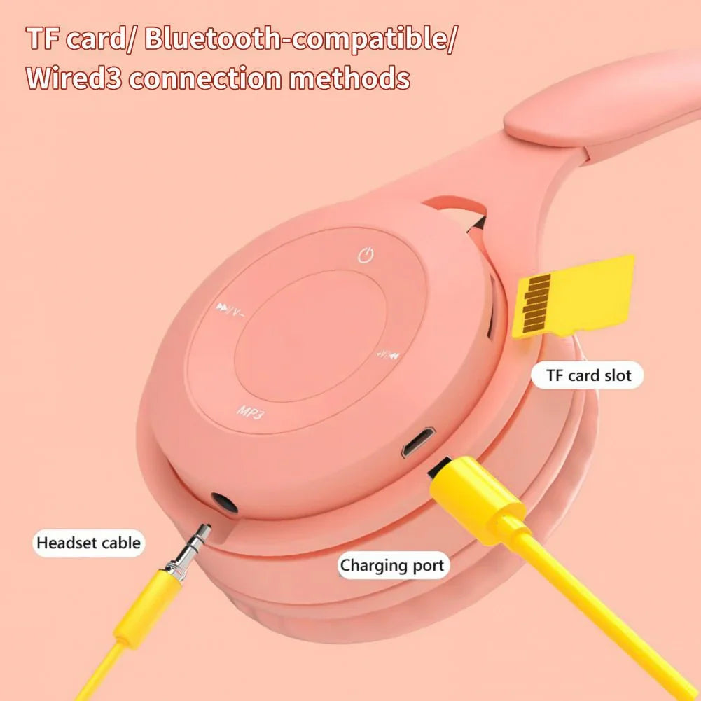 Y08 Macaron Wireless Bluetooth Headband Headphones with Mic Stereo Gaming Headset Gamer Girl Gift for Mobile Tablet - TechSmartX