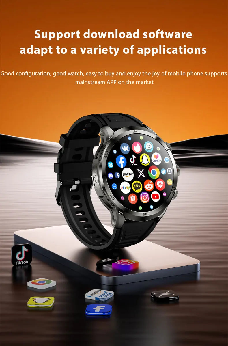 Original H19 Smart Watch Android 10.0 Smartwatch With 190° Rotary Camera GPS WIFI 1.95inch Larger Amoled Screen 256GB Storage - TechSmartX