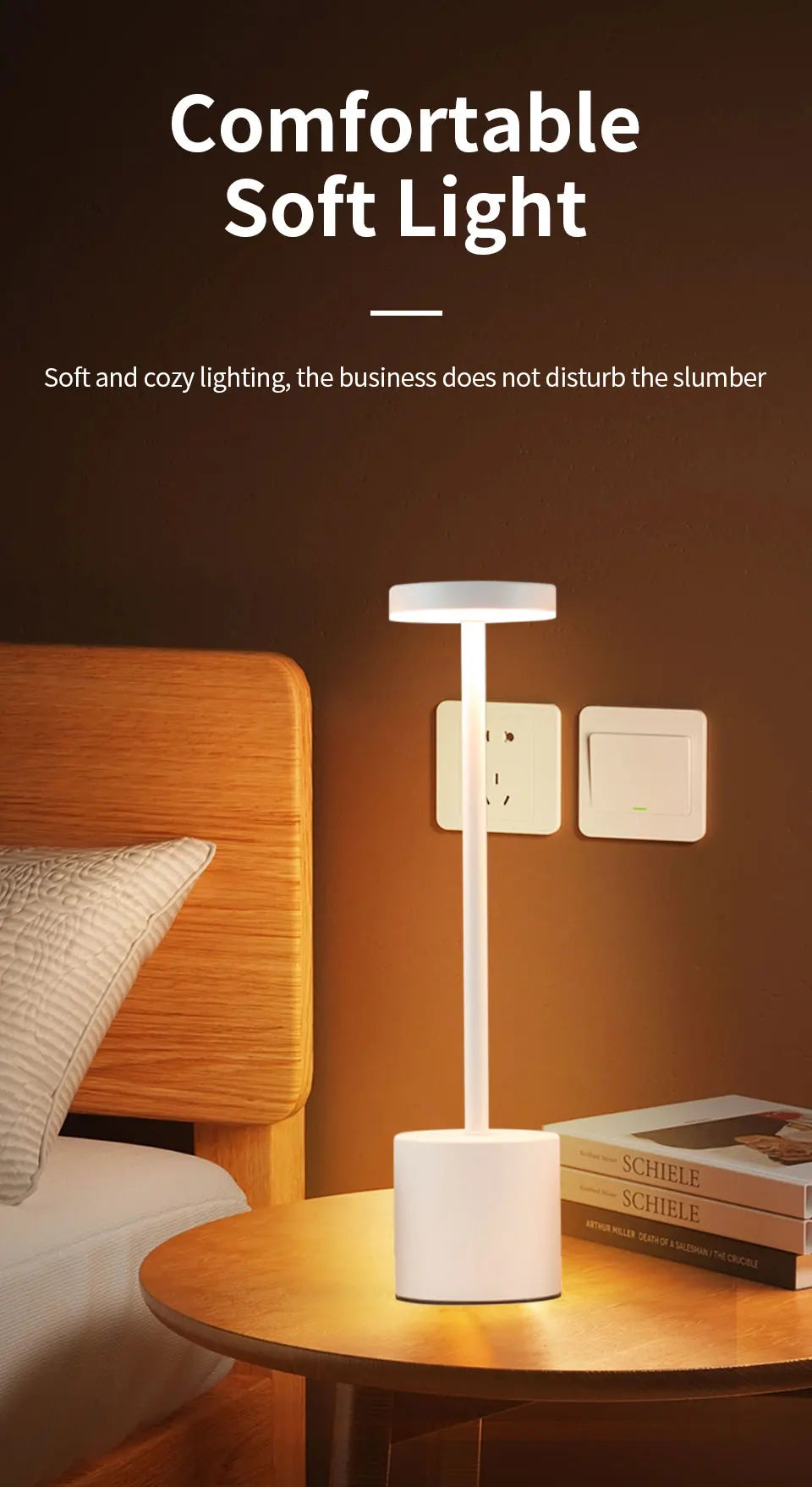 Classic Table Lamp USB Rechargeable Night Light Stepless Dimming Touch Desk Lamp 3 Colors Bedside Lamp Bar Hotel Decoration - TechSmartX