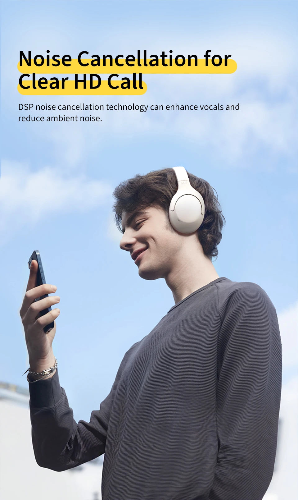 QCY H3 Lite ANC Wireless/Wired Headphones Bluetooth 5.3 Foldable Over Ear Headset HIFI Sound 60H Playtime Earphones Dual Connect - TechSmartX