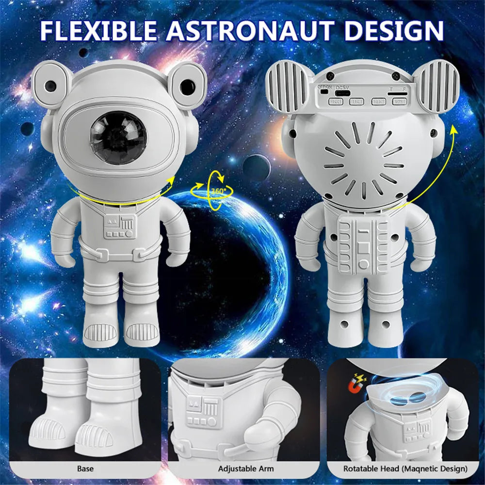 Astronaut Galaxy Starry Sky Projector Night Light Remote Control Rocket Nebula Projection Lamps For Bedroom Christmas Kids Gift - TechSmartX