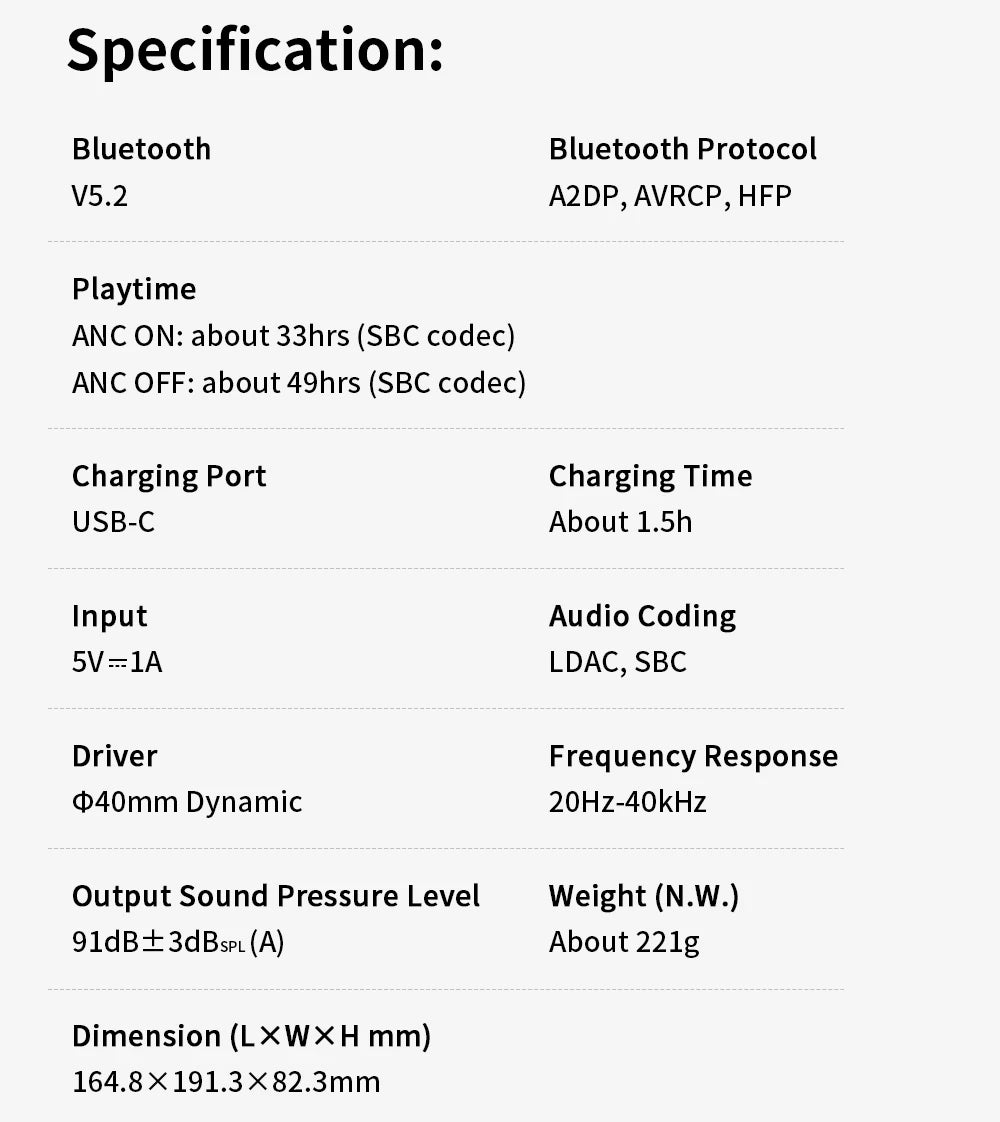Edifier W820NB Plus Wireless Noise Cancelling Headphones 43dB ANC Hi-Res LDAC Codec 49hrs Playtime Over-Ear Bluetooth Headset - TechSmartX