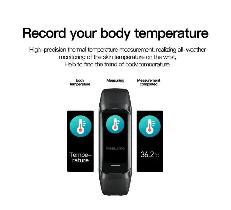 Amoled Color Screen Smart Watch Men Smart Band Heart Rate Blood Oxygen Smartwartch Women Smart Bracelet Sports Fitness Tracker - TechSmartX