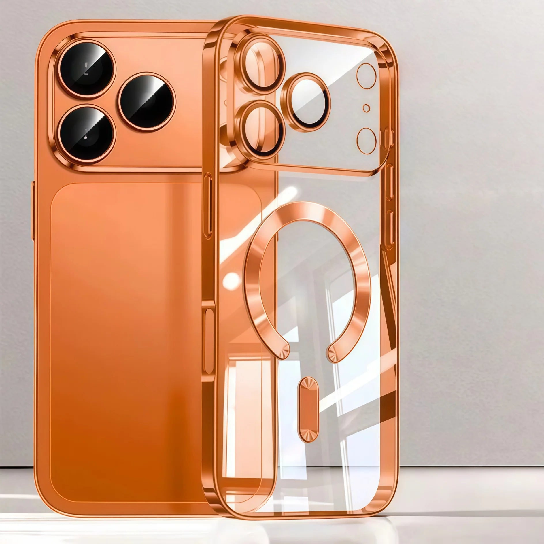 Camera Protection Clear Luxury Plating Cover Soft TPU  Drop Protective With Magnetic Phone Case For iPhone17Pro Max/17Pro/Air/17