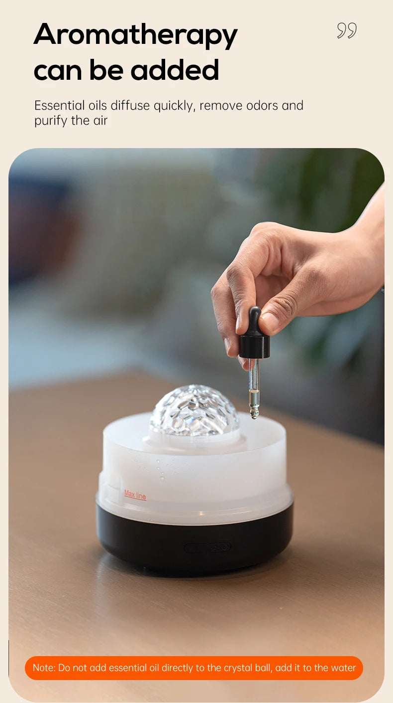 New Starry Sky Projection Air Humidifier with Colorful Gradient Night Light USB Delicate Water Mist Essential Oil Aroma Diffuser - TechSmartX