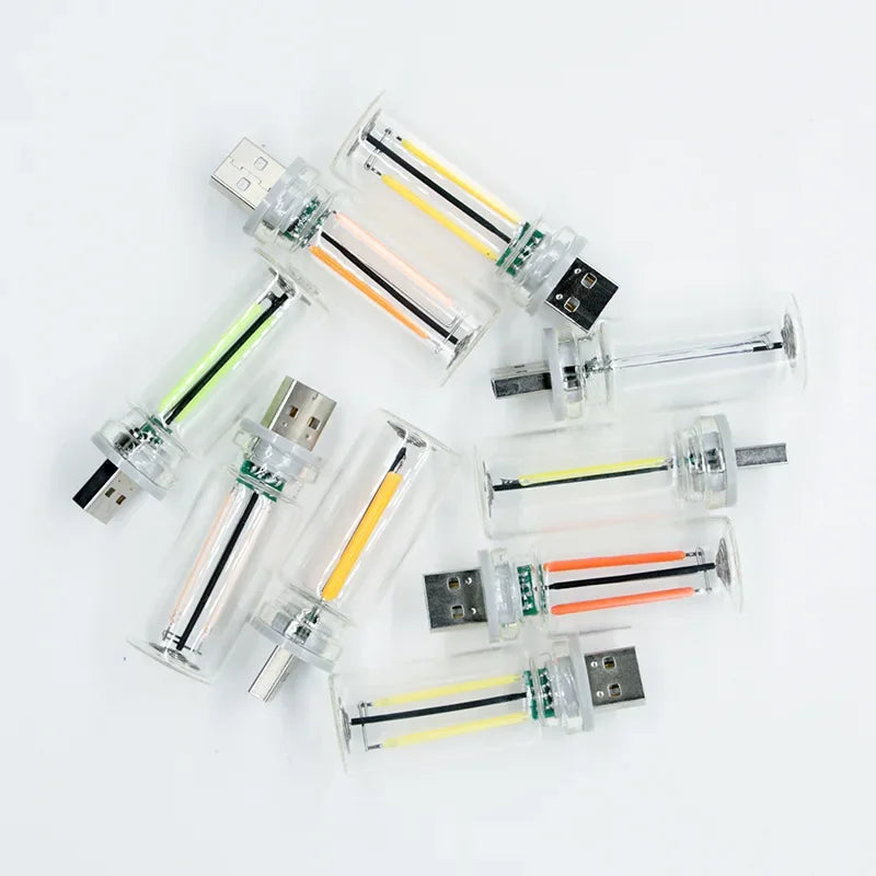 Car USB Night Light Touch Dimmable LED Filament Lamp Portable Lighting Plug and Play Decorative Atmosphere Light for Car Bedroom - TechSmartX