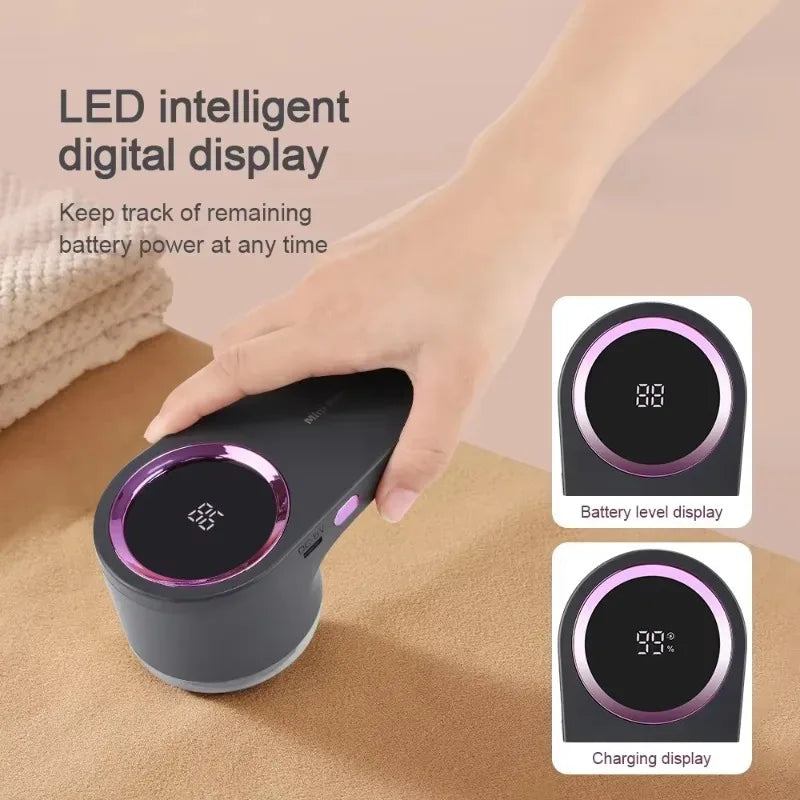 Lint Remover for Clothing LED Digital Electric Pellet Fluff Remover USB Rechargeable Fuzz Fabric Shaver Sweater Dropshipping - TechSmartX