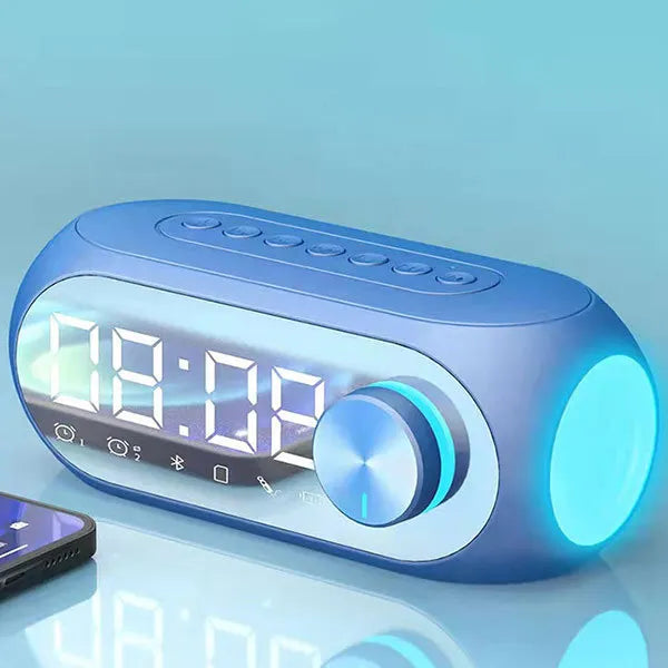 Alarm Clock Radio FM Bluetooth Speaker Portable Subwoofer Caixa De Som Sound Box Music Wireless Mini Woofers Bocina Lamp Column - TechSmartX