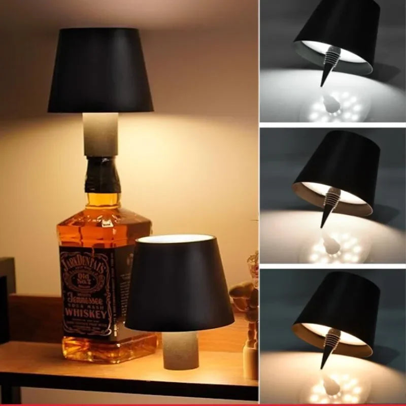 Wireless Bottle Lamp Touch Control of 3 Colors Stepless Dimming Suitable for Wine Bottles Alternative To Wine Corks Bedside Lamp - TechSmartX