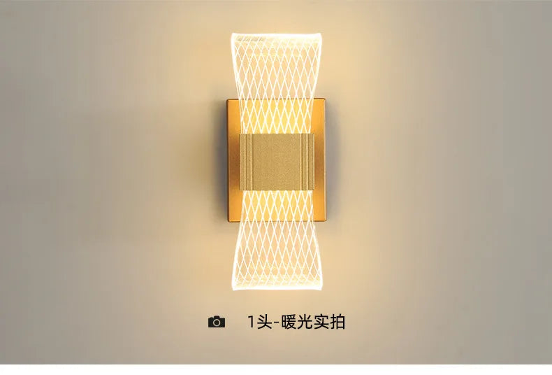 Acrylic Aluminum Wall Bedside Lamp Warm Light Lustre Modern Fashion Nordic Simple Home Living Dining Room Decor - TechSmartX