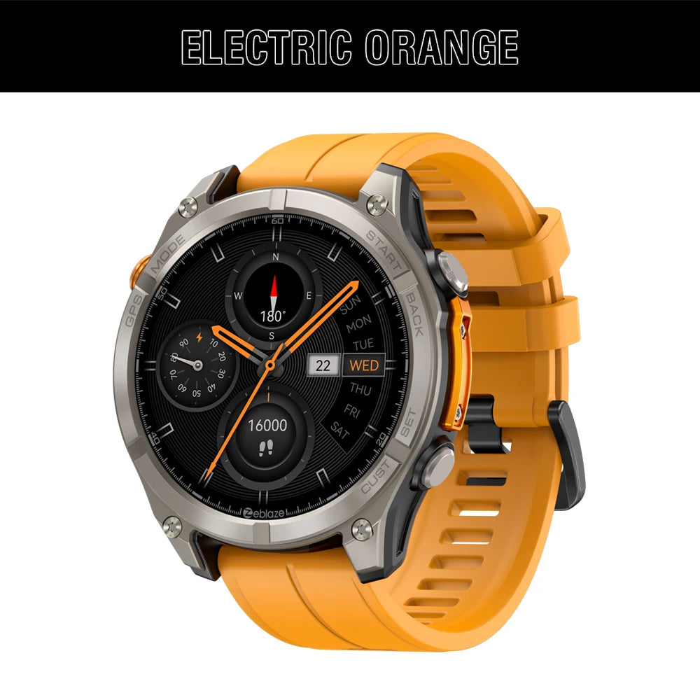 NEW Zeblaze Stratos 4 GPS Smart Watch 1.43 AMOLED Display Built-in Compass Barometric Altimeter Flashlight Voice Call Smartwatch - TechSmartX