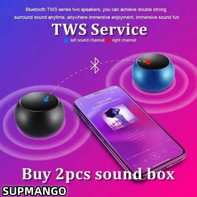Wireless Bluetooth Speaker Portable Small Steel Gun Metal Heavy Stereo Surround Subwoofer Outdoor Mini Bluetooth Small Speaker - TechSmartX