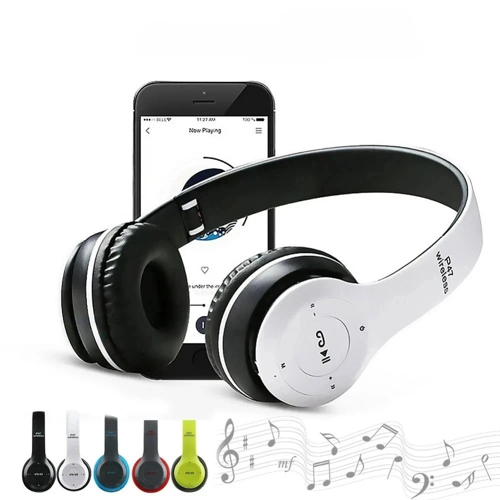 P47 Wireless Headphones Bluetooth 5.0 Earphones Foldable HIFI Stereo Bass for Music Gaming Kid Girl Earphone for Smartphone - TechSmartX