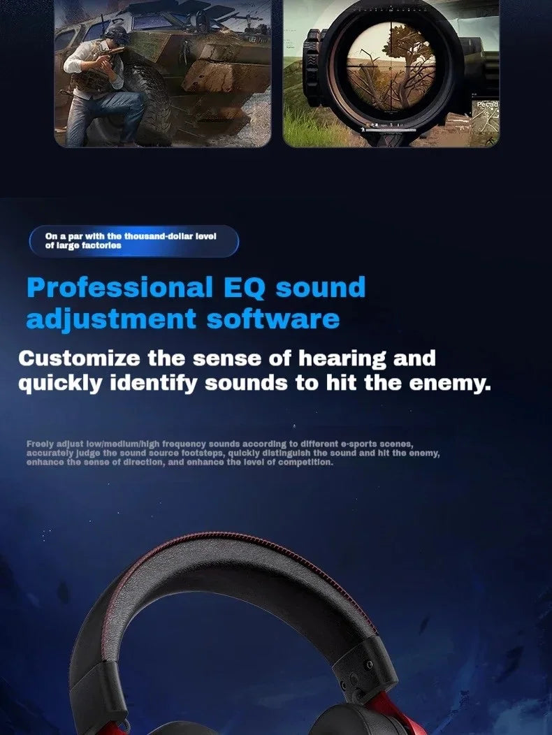Original MCHOSE V9 PRO Music Esports Gaming Headphones 3-mode Wireless Noise Reduction Mic Customized Head-mounted - TechSmartX