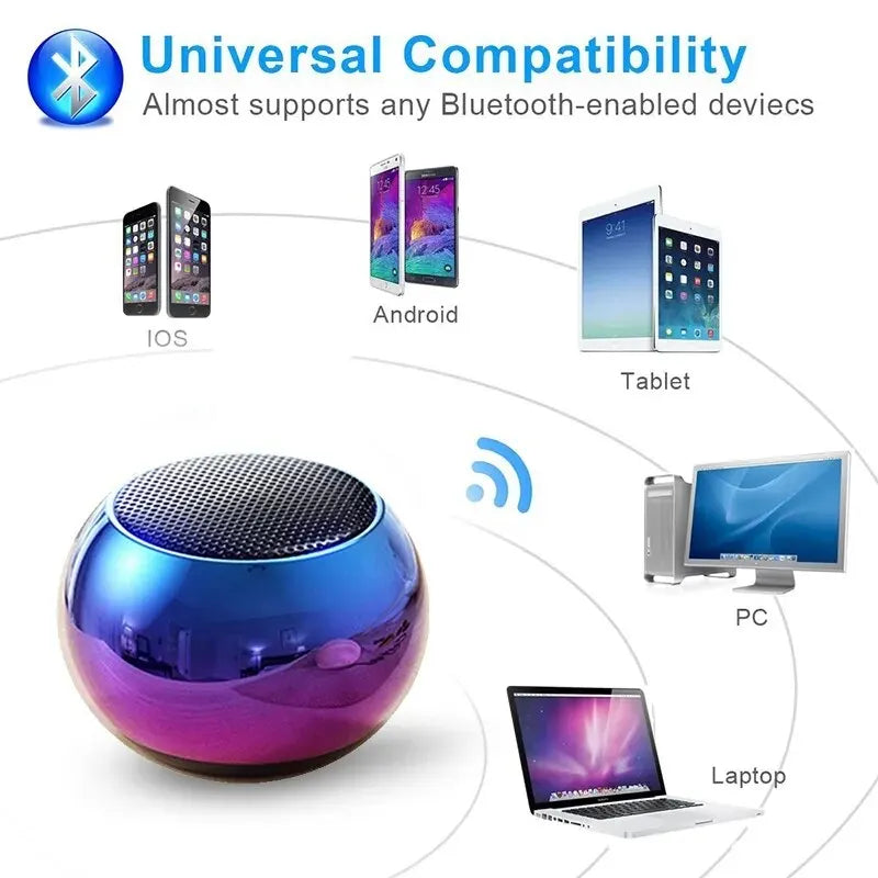 Wireless Bluetooth Speaker Portable Small Steel Gun Metal Heavy Stereo Surround Subwoofer Outdoor Mini Bluetooth Small Speaker - TechSmartX