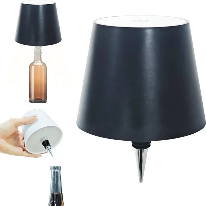 Wireless Bottle Lamp Touch Control of 3 Colors Stepless Dimming Suitable for Wine Bottles Alternative To Wine Corks Bedside Lamp - TechSmartX