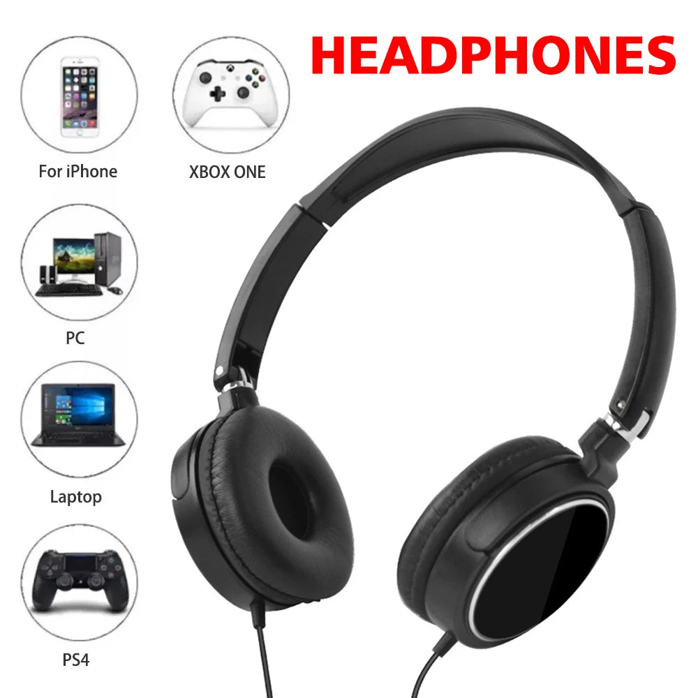 3.5mm/Type-C Wired Headphones Noise Cancelling Business Over Ear Headset Flexible Adjustable Stereo Earphones for PC MP3 Mobile - TechSmartX