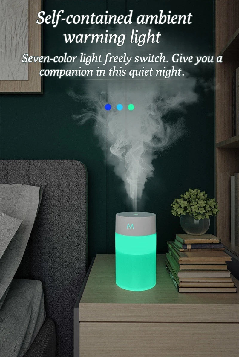Household USB Humidifier Mini Silent Home Humidifier Car Portable Office Desktop Home Aromatherapy Colorful Humidifier - TechSmartX