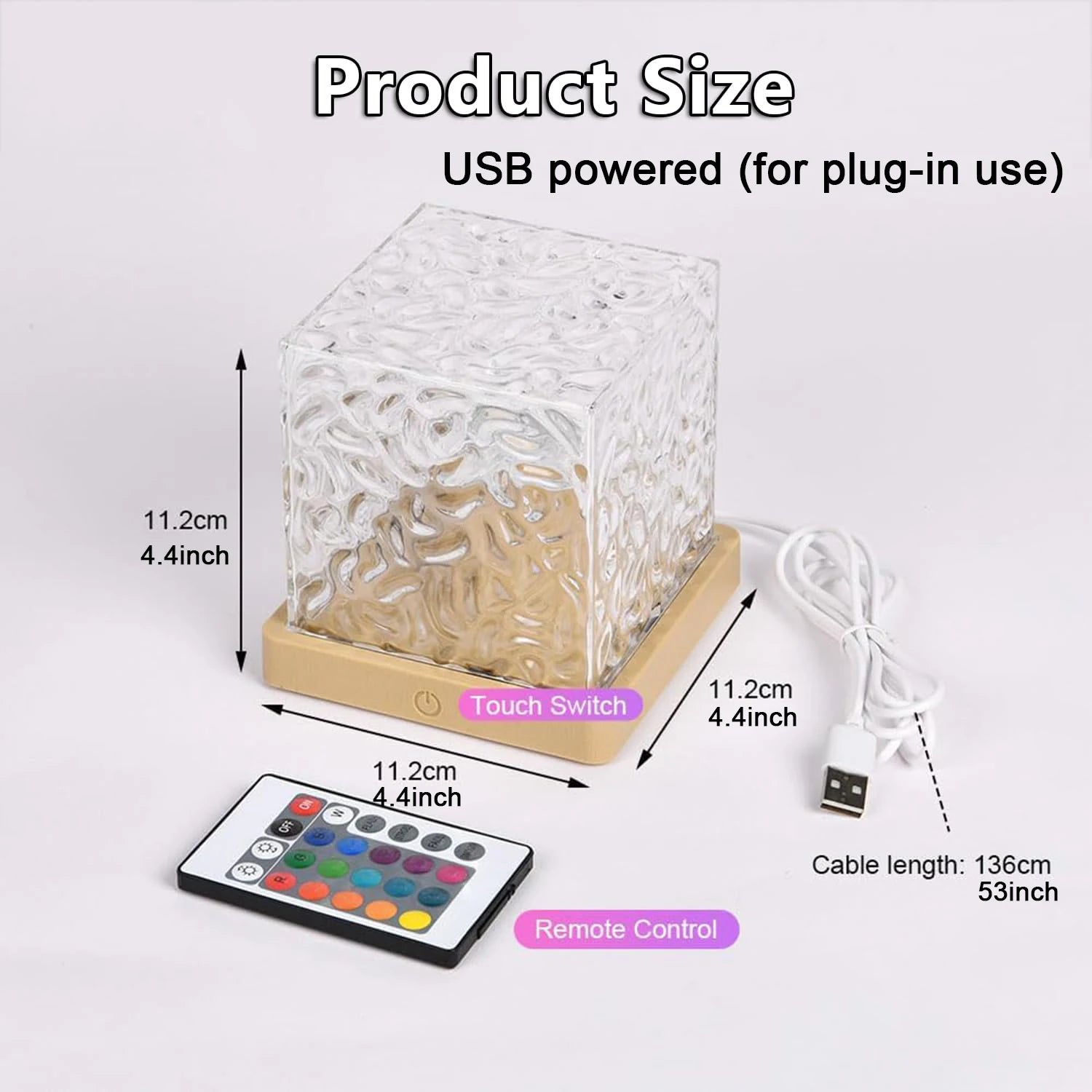 16Colors Ocean Wave Aurora Projector Light Touch LED Night Light Remote Dimmable Auto Rotating USB Powered Gift Party Decoration - TechSmartX