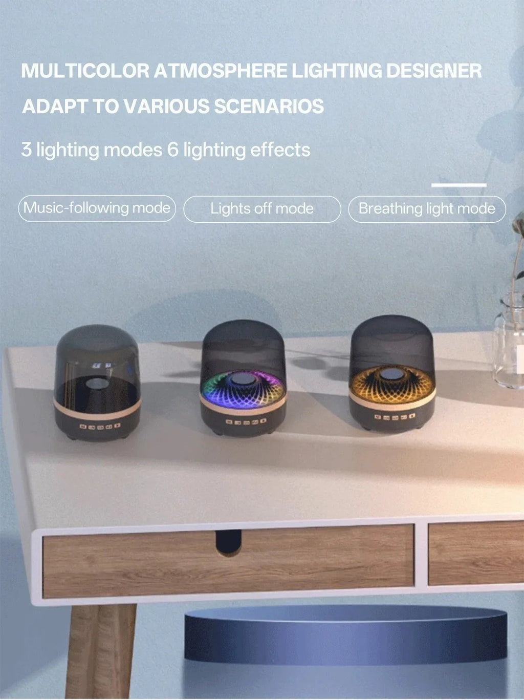 Portable Wireless Soundbar Bluetooth 5.3 Home Theater Speaker Subwoofer Hi-Fi Acoustic Breathing Lamp for Android IOS - TechSmartX