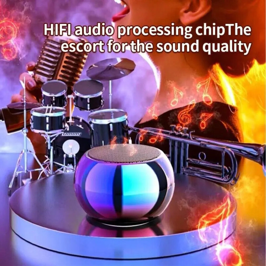 Wireless Bluetooth Speaker Portable Small Steel Gun Metal Heavy Stereo Surround Subwoofer Outdoor Mini Bluetooth Small Speaker - TechSmartX