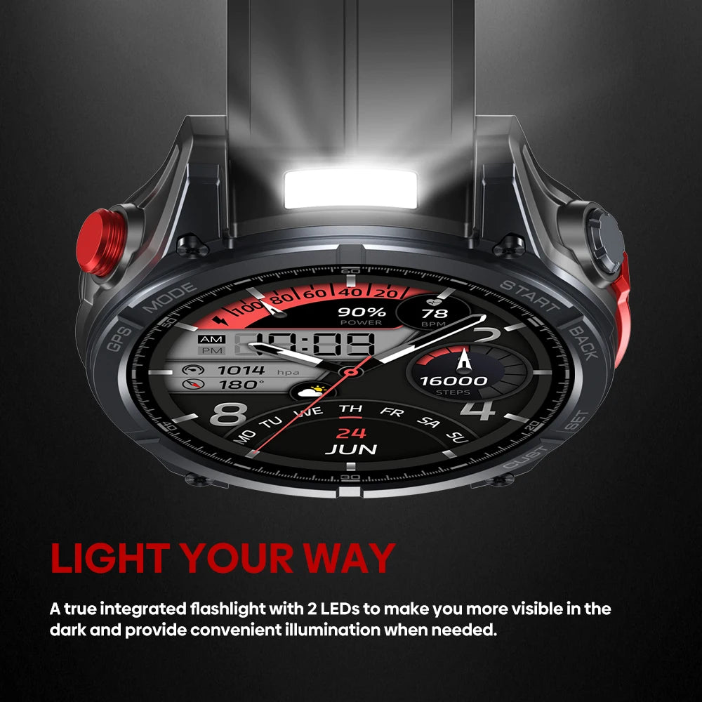 New Ciberer Vertix Stratos 4 GPS Smart Watch 1.43''AMOLED Display Built-in Compass Flashlight 170+ Sports Modes 5 ATM Smartwatch - TechSmartX