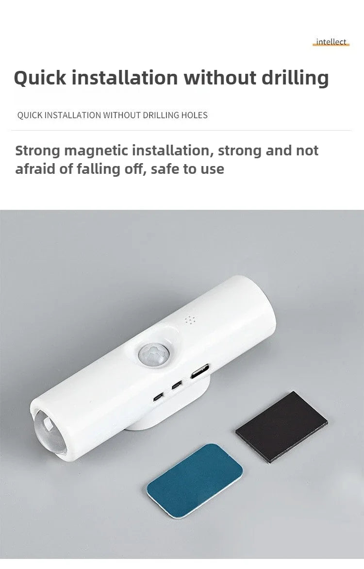 Double-head LED Night Light with Motion Sensor RGB Rechargeable Magnetic Wall Lamp Mood Ambient Light for Cabinet Hallway Stair - TechSmartX