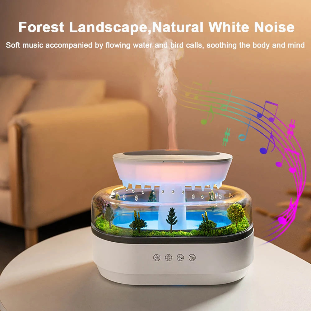 Aroma Humidifier Raindrop Air Humidifier Colorful Light White Noise Essemtial Oil Diffuser Home Ultrasonic Fragrance Diffuser - TechSmartX