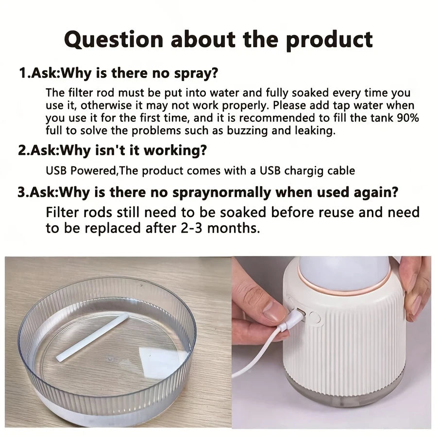 New unique elegant creative wood grain flower humidifier USB mini silent home office desktop colorful wisp empty aroma diffuser - TechSmartX