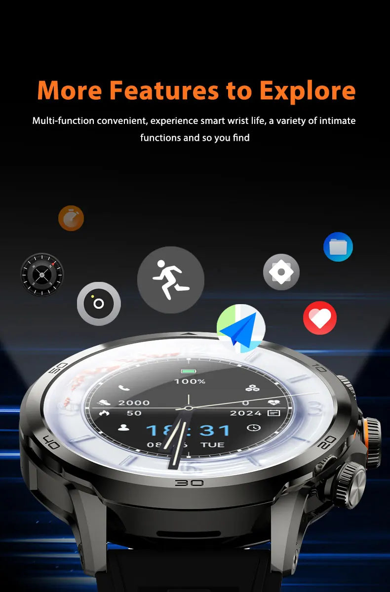 Original H19 Smart Watch Android 10.0 Smartwatch With 190° Rotary Camera GPS WIFI 1.95inch Larger Amoled Screen 256GB Storage - TechSmartX
