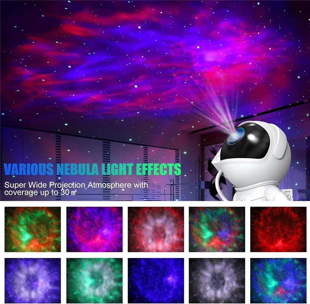 Astronaut Galaxy Starry Sky Projector Night Light Remote Control Rocket Nebula Projection Lamps For Bedroom Christmas Kids Gift - TechSmartX