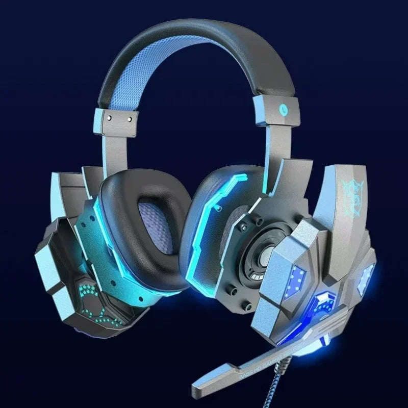 RGB Gaming Headset with Microphone Over-Ear Wired Headphones Drivers Lightweight for PC PS5 Xbox Switch - TechSmartX