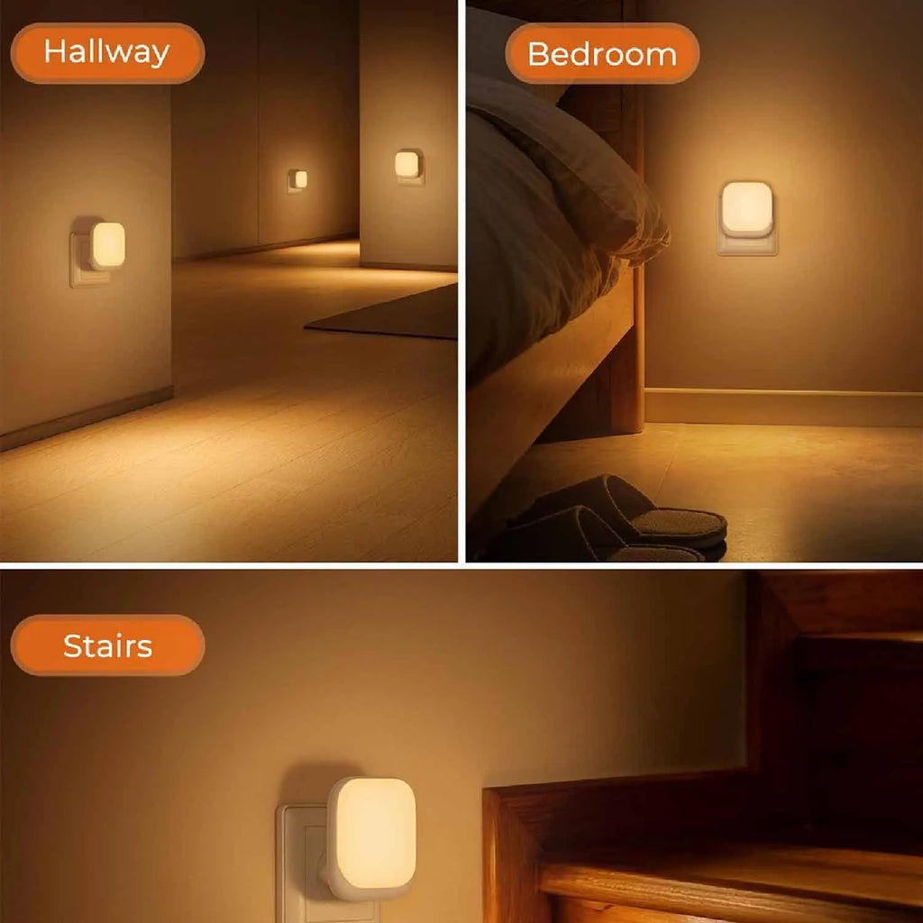 1pc Night Light Socket with Twilight Sensor, Night Light with 3 Brightness Dimmable for Bedroom, Hallway, Kitchen, Living Room, - TechSmartX