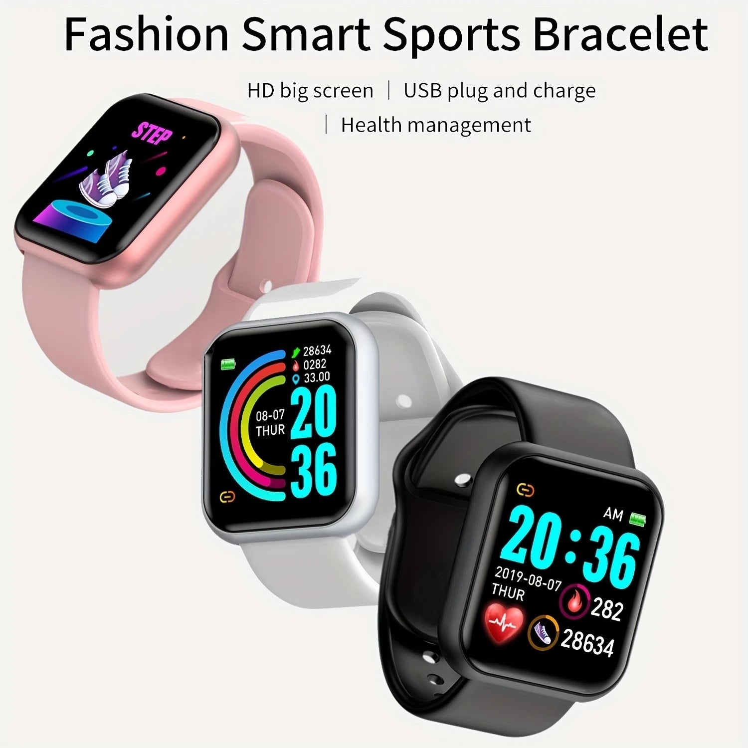 Smartwatch Men Women Wristwatches Smart Watch Message Fitness Monitor Bracelet Birthday Gift Electronic Clock For Android IOS - TechSmartX