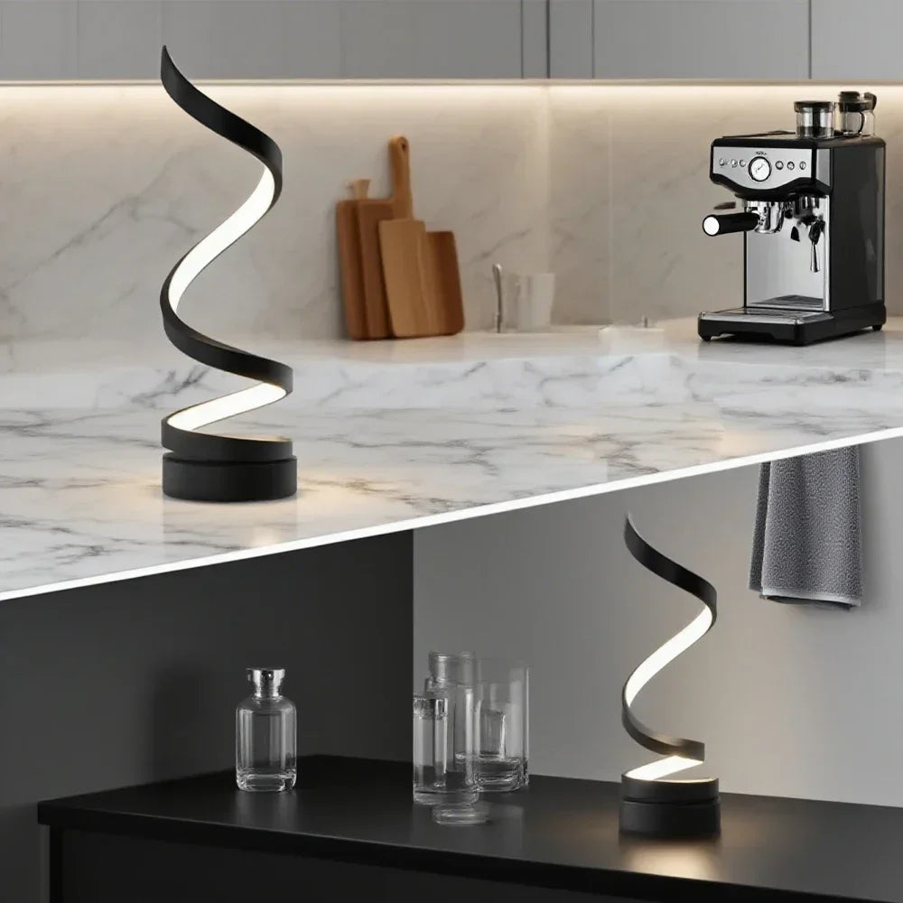 LED spiral dimmable table lamp suitable for living room bedroom study adjustable brightness bedside lamp for office and home use - TechSmartX