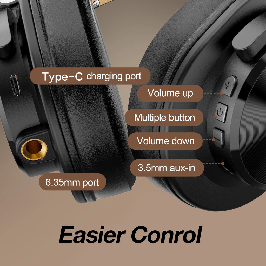 Oneodio Fusion A70 Bluetooth 5.2 Headphones Hi-Res Audio Over Ear Wireless Headset Professional Studio Monitor DJ Headphones 72H - TechSmartX