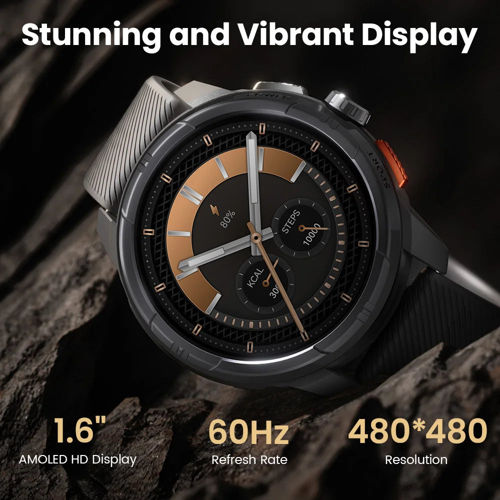 HAYLOU Solar Ultra GPS Smartwatch 1.6” AMOLED Display 5ATM Waterproof Built-in GPS Bluetooth Phone Calls Sports Smart Watch - TechSmartX