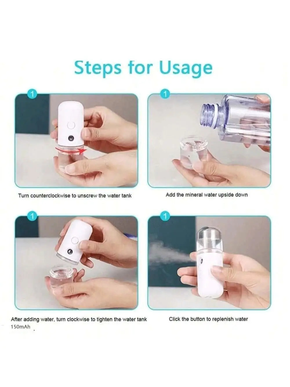 USB Mist Facial Sprayer  Humidifier Rechargeable Nebulizer Face Steamer Moisturizing Beauty Instruments Face Skin Care Tools - TechSmartX
