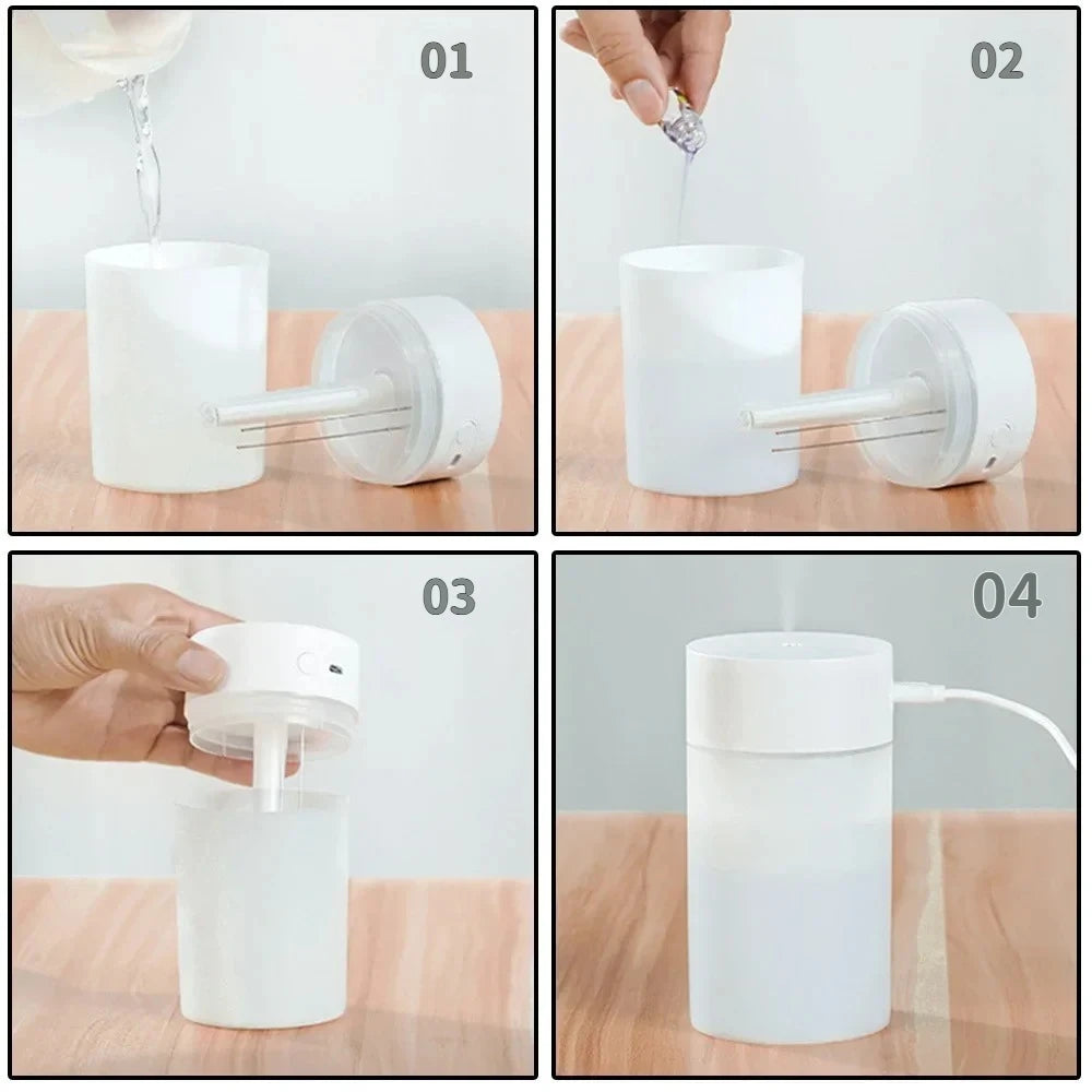 Household USB Humidifier Mini Silent Home Humidifier Car Portable Office Desktop Home Aromatherapy Colorful Humidifier - TechSmartX
