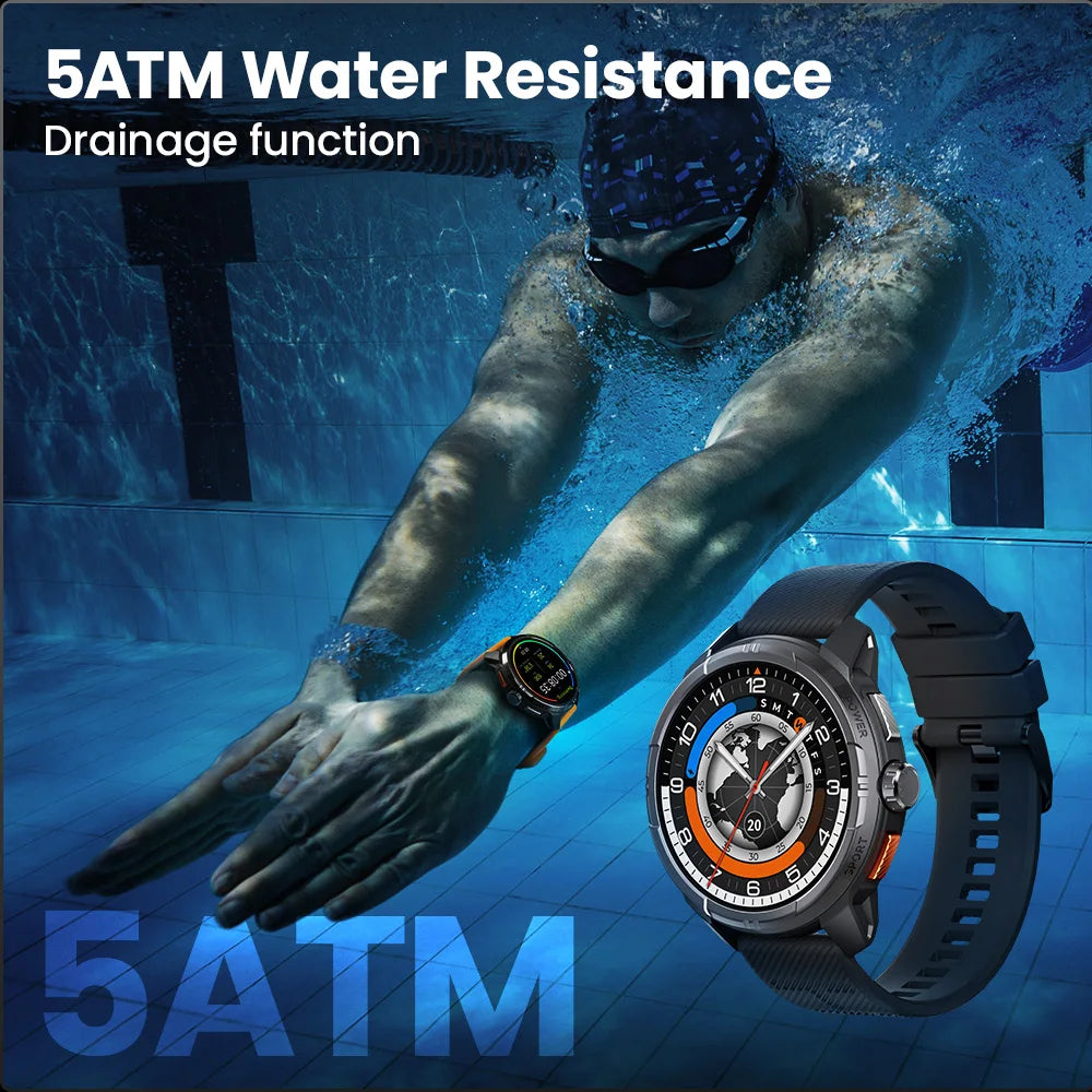 HAYLOU Solar Ultra GPS Smartwatch 1.6” AMOLED Display 5ATM Waterproof Built-in GPS Bluetooth Phone Calls Sports Smart Watch - TechSmartX