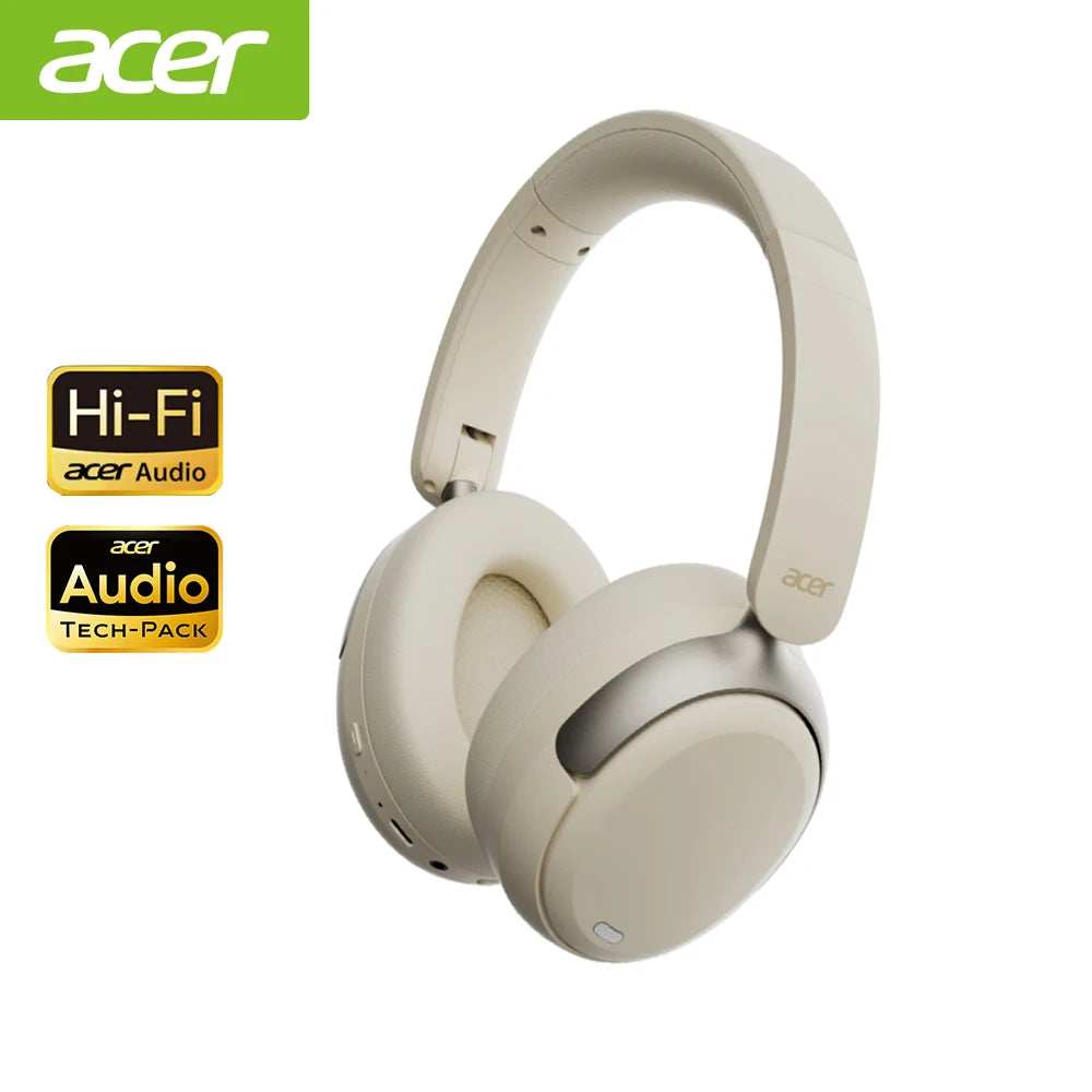 Acer OHR516 ANC Wireless Headphone 48dB Noise Canceling Hi-Res Spatial Audio Earphone with LDAC Bluetooth 5.4 Over Ear Headset - TechSmartX