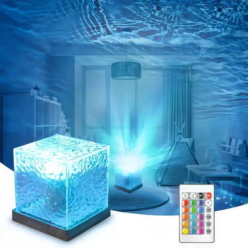 16Colors Ocean Wave Aurora Projector Light Touch LED Night Light Remote Dimmable Auto Rotating USB Powered Gift Party Decoration - TechSmartX