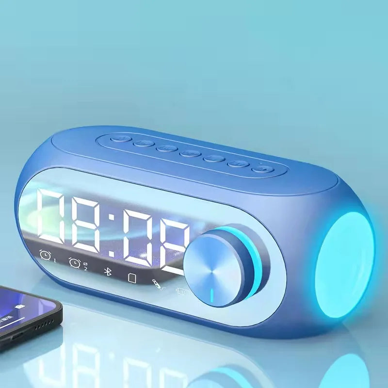 Alarm Clock Radio FM Bluetooth Speaker Portable Subwoofer Caixa De Som Sound Box Music Wireless Mini Woofers Bocina Lamp Column - TechSmartX