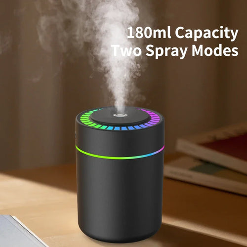 180ML Mini Air Humidifier USB Electric Aroma Diffuser Essential Oil Purifier Aromatherapy Mist Maker Lights For Car Home Bedroom - TechSmartX