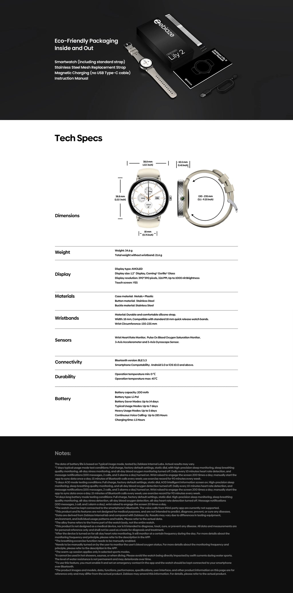 New 2025 Zeblaze LILY 2 Voice Calling Female Smartwatch Double Strap 1.2" HD AMOLED Display Health Monitoring Sports Smart Watch - TechSmartX