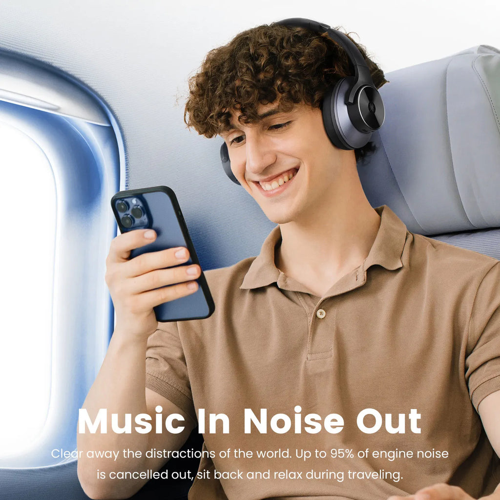 Oneodio A10 Bluetooth 5.4 Headphones Hybrid Active Noise Cancelling With Hi-Res Audio Over Ear Wireless Headset ANC With 5-Mic - TechSmartX