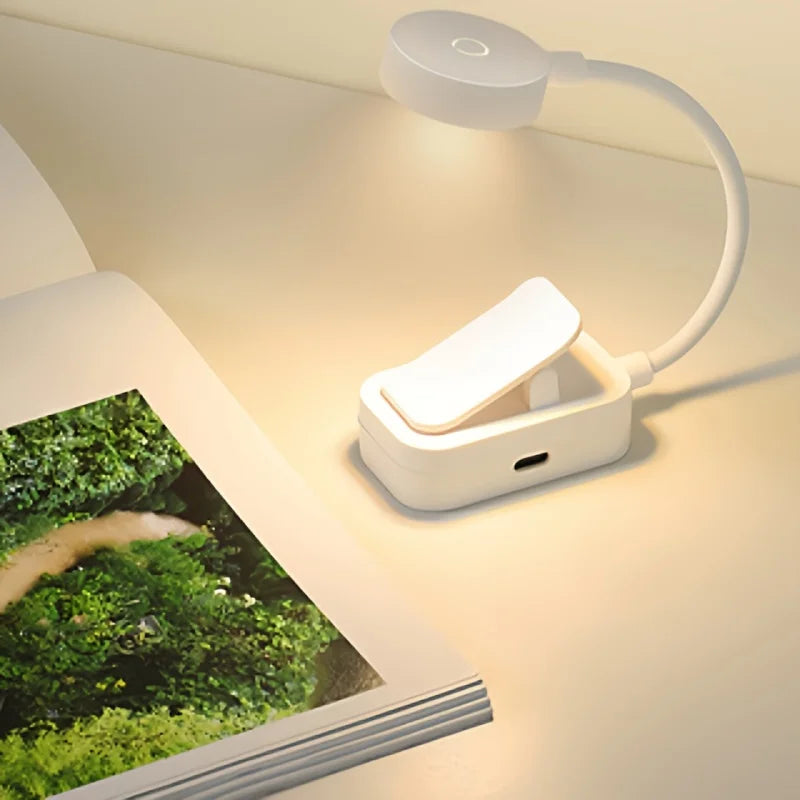 Folding Mini Clip Book Lamp USB Rechargeable LED Night Light 3 Modes Eye Protection Stepless Dimmable Flexible Bedroom Reading - TechSmartX
